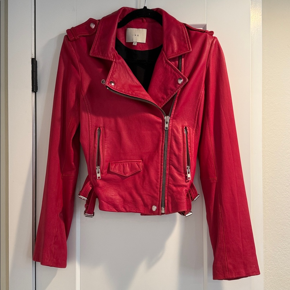 IRO Red Leather Jacket